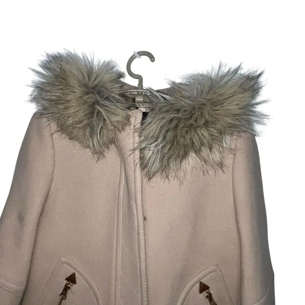 J. Crew Chateau Parka‎ Italian Stadium Cloth Wool Coat Hooded Size 2T Tall Beige - Picture 3 of 14